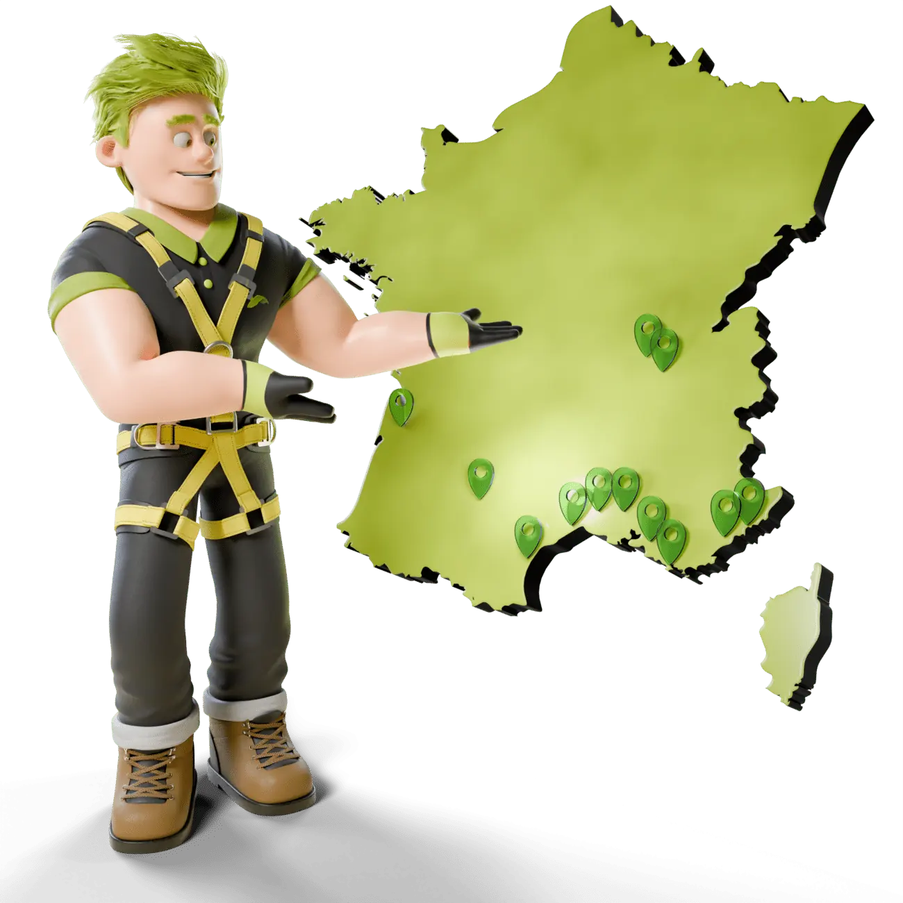 Mascotte ACEH et carte des agences en France